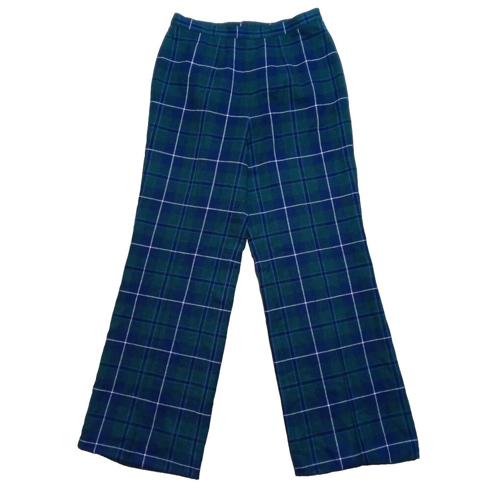 Vintage Pendleton Made in USA Pure Virgin Wool Tartan Plaid Pants Womens 27x29